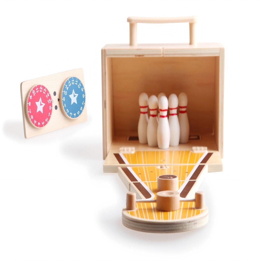 Bowling & Table Soccer Game for Kids (3+ Years) – Premium 2-in-1 Wooden Indoor Board Toy | Educational Family Fun - Image 2