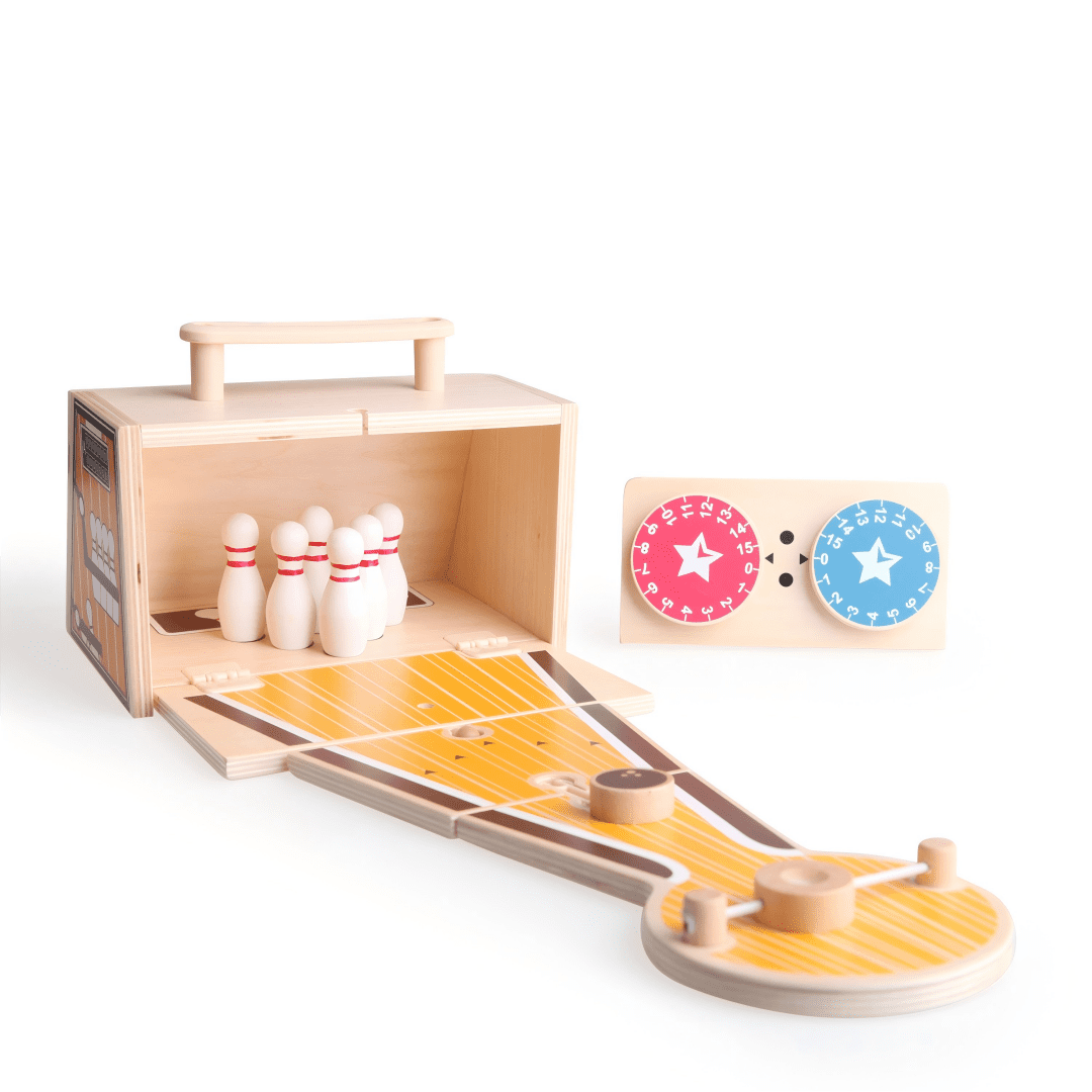 Bowling & Table Soccer Game for Kids (3+ Years) – Premium 2-in-1 Wooden Indoor Board Toy | Educational Family Fun