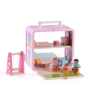 Wooden Dollhouse Playroom for Girls (3+). A premium eco-friendly toy that inspires creativity, empathy, and imaginative storytelling through play.