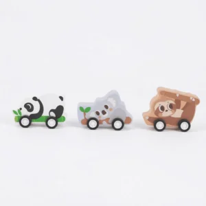 Animal-Themed Cute Baby Pull-Back Cars – 3-Piece Wooden Mini Toy Set for Kids