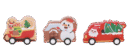 Christmas Family Pull-Back Cars for Kids (3+ Years) – 3-Piece Wooden Mini Toy Set | Festive Educational Holiday Gift