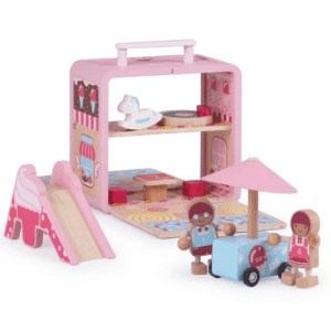 Wooden Candy House Playset – Educational Building Blocks Toy for Kids, Birthday Gift