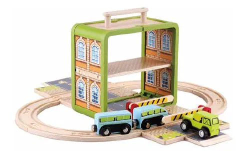 Wooden Train Station & Tracks for Kids (3–5). Premium eco-friendly building toy that inspires creativity, coordination, and STEM learning through play.