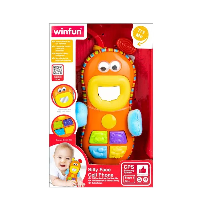 Winfun Silly Face Cell Phone | Musical Baby Toy for 3 Months+ - Image 2