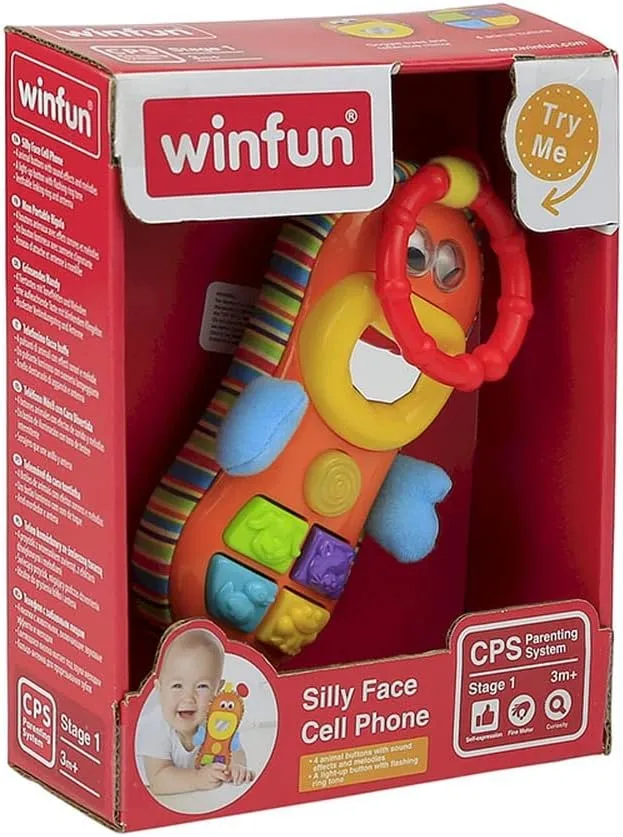Winfun Silly Face Cell Phone | Musical Baby Toy for 3 Months+ - Image 3