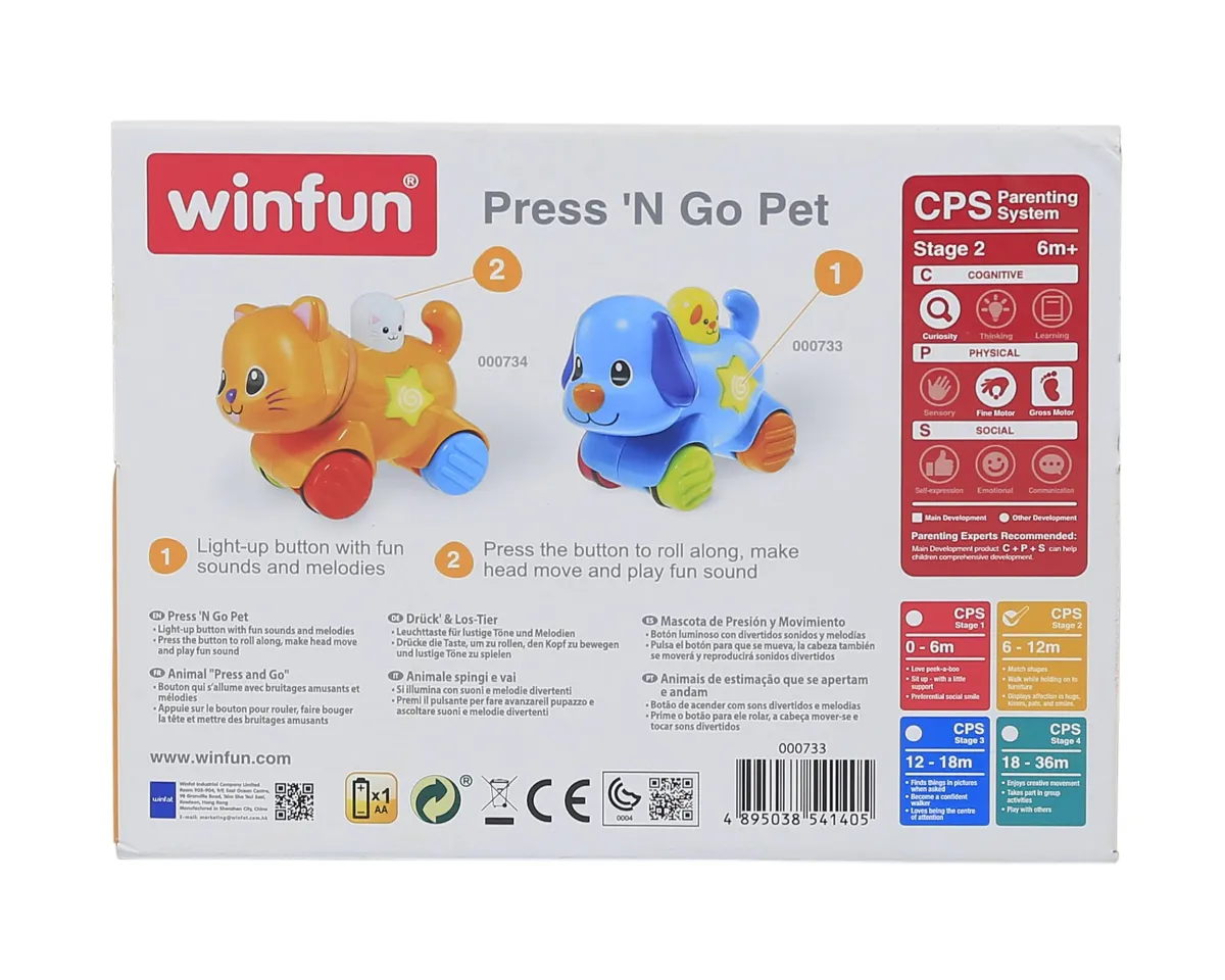 Winfun Press N Go Pet Kitten | Push-and-Go Toy for 12 Months+ - Image 5