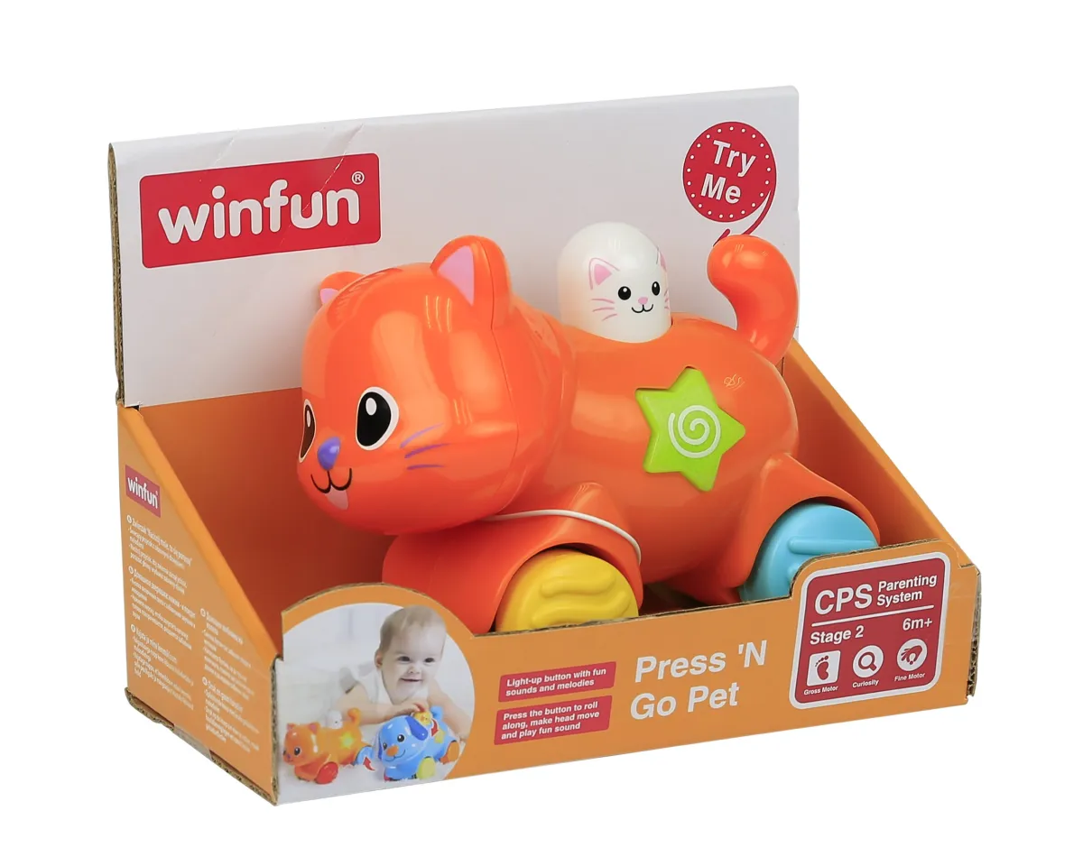 Winfun Press N Go Pet Kitten | Push-and-Go Toy for 12 Months+ - Image 4