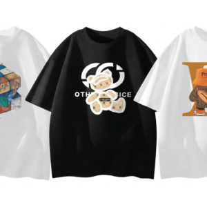 Men's 3-Pack T-Shirt Combo: Cube Print + Bear Print + Premium White