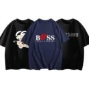 Men's 3-Pack T-Shirt Combo: AICRAOGE Black + Boss Blue + Bear Print