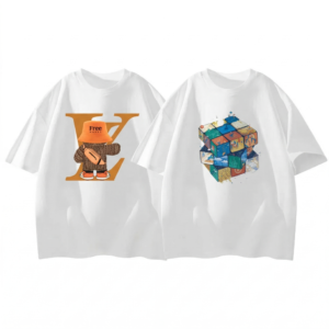 Men's 2-Pack T-Shirt Combo: Cube Print + Premium White