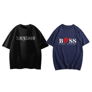 Men's 2-Pack T-Shirt Combo: AICRAOGE Black + Boss Blue