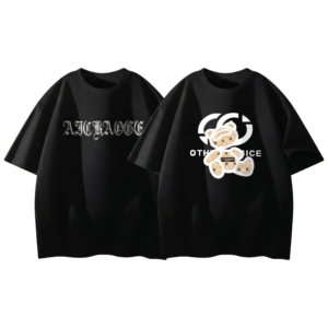 Men's 2-Pack T-Shirt Combo: AICRAOGE Black + Bear Print