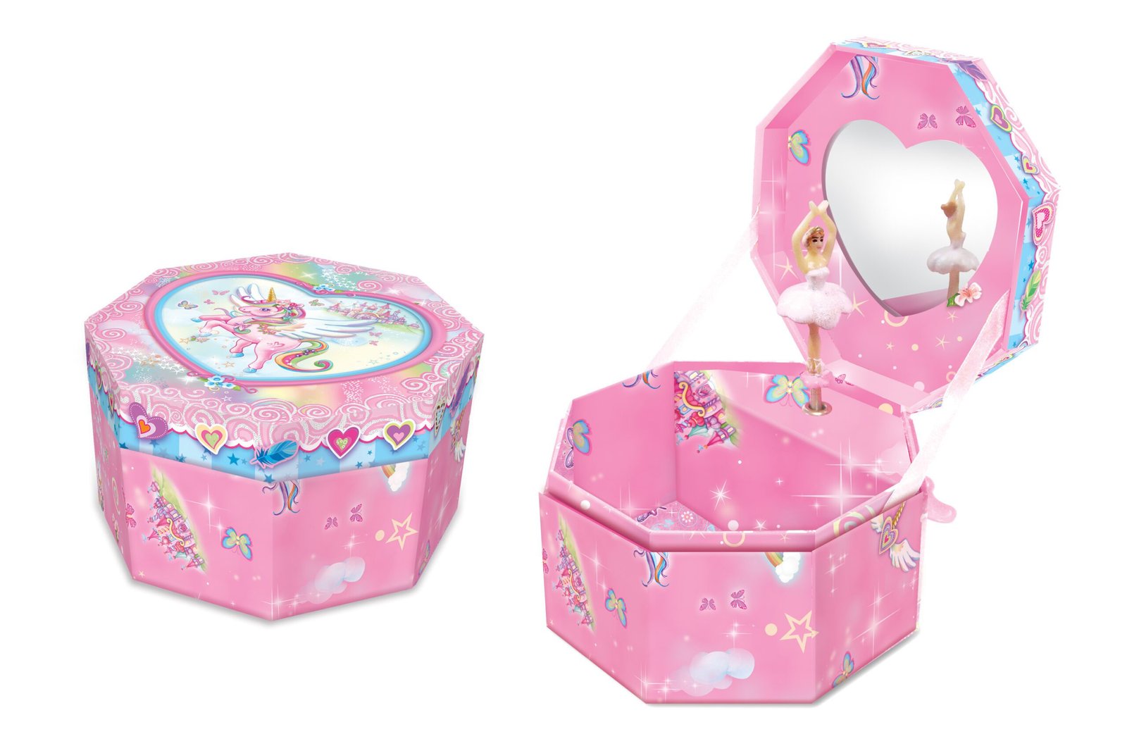 Pecoware Octangle Shape Music Jewelry Box | Musical Jewelry Box for 5 Years+