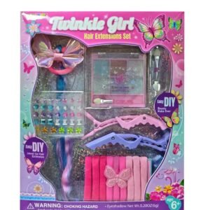 Pecoware Twinkle Girl Hair Extension Set | Hair Extension Fashion Set for 6 Years+