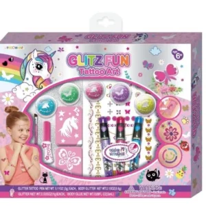 Pecoware Glitz Fun Tattoo Art | Temporary Tattoo Art Set for 6 Years+
