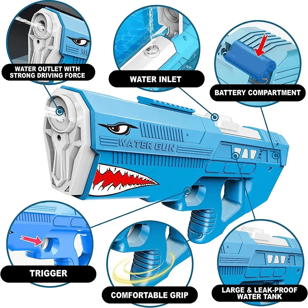 SAM Toys Shark Electric Water Gun | Electric Water Gun for 6 Years+ - Image 7